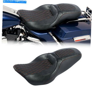 Seats n[[c[OGNg[hOCh09+ɓK2̃hCo[̏qubNV[gtBbg Two Up Driver Passenger Black Seat Fit For Harley Touring Electra Road Glide 09+