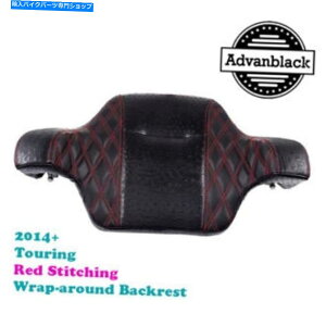 Seats ԂJX^Xeb`v^[bvAEhobNXgtBbgn[[14+c[O RAPTOR wrap-around backrest with Red custom Stitching fit Harley 14+ Touring