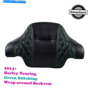 Seats O[JX^Xeb`tBbgn[[14+c[Ov^[bvAEhobNXg RAPTOR wrap-around backrest with Green custom Stitching fit Harley 14+ Touring