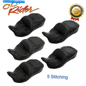 Seats C.C.���C�_�[5�X�^�C���n�[���[�c�[�����O���[�h�L���O�ɓK�����h���C�o�[�����09-23 C.C. RIDER 5 Styles Driver Passenger Seat Fit For Harley Touring Road King 09-23�y���s�A���i�z