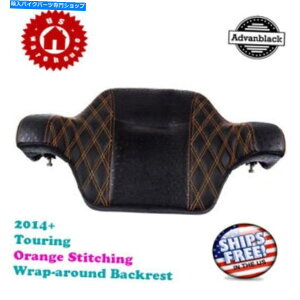 Seats IWXeb`tBbgn[[14+ FLHRčXgbNv^[bvAEhobNXg US Stock RAPTOR wrap-around backrest with Orange Stitching fit Harley 14+ FLHR