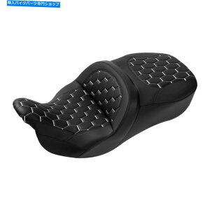 Seats �n�[���[���[�h�O���C�h�Ƀt�B�b�g���鍕���z���C�g�X�e�b�`�h���C�o�[�̏����09-2022 Black & White Stitching Driver Passenger Seat Fit For Harley Road Glide 09-2022�y���s�A���i�z