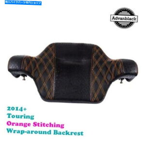 Seats n[[14+c[Op̃IWJX^Xeb`tv^[bvAEhobNXg RAPTOR wrap-around backrest with Orange custom Stitching for Harley 14+ Touring