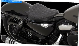 Seats 2010-2021 Sportster�̃u���b�N/�V���o�[�_�u���_�C�������h�X�^�C���̃\���V�[�g Drag Black/Silver Double diamond Bobber Style Solo Seat for 2010-2021 Sportster