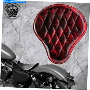 Seats t[n[[X|[cX^[04-20bhubNV3̃{bo[`bp[Th\V[g Bobber Chopper Saddle solo seat on frame Harley Sportster 04-20 Red & Black V3