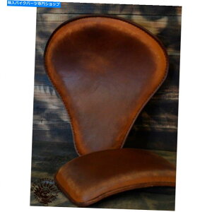 Seats セットボバーチョッパーカスタムソロシート&ピリオンシート "ヴィンテージブラウンv1"サイズs Set Bobber Chopper Custom solo seat & pillion seat "Vintage brown V1" size S