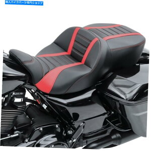 Seats �n�[���[���[�h�O���C�h�X�y�V����15-21�N���t�g���hTG3�u���b�N���b�h�̃R���t�H�[�g�V�[�g Comfort seat for Harley Road Glide Special 15-21 Craftride TG3 black-red�y���s�A���i�z