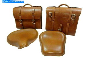 Seats �J�X�^���̗����̃T�C�h�T�h���o�b�O +�t�����g�ƃ��A�V�[�g�N���V�b�N350/500���U�[�ɓK���Ă��܂� Custom Both Side Saddle Bag +Front & Rear Seat Fit For Classic 350/500 Leather�y���s�A���i�z