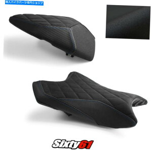 Seats ZX6RV[gJo[2019-2022tgAubNu[CgebNObvXG[h Kawasaki ZX6R Seat Cover 2019-2022 Front Rear Black Blue Luimoto Tec-Grip Suede