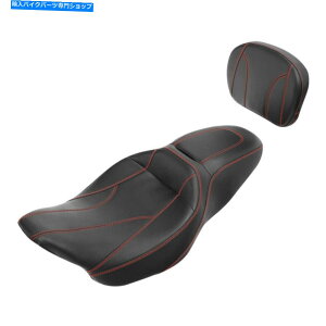 Seats bhXeb`hCo[̏ȁpbh̓n[[[hXg[gOChɃtBbg܂09-22 Red Stitches Driver Passenger Seat & Pad Fit For Harley Road Street Glide 09-22