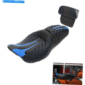 Seats n[[GNgOCh2014-2022ɓKhCo[̏Ȃƍ񂾃obNXgtBbg Driver Passenger Seat & Chopped Backrest Fit For Harley Electra Glide 2014-2022
