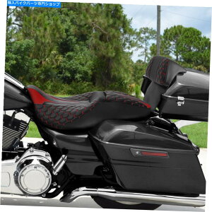 Seats ハーレーロードグライドキングに適したブラックレッドドライバーの助手席バックレストフィット14-22 Black Red Driver Passenger Seat Backrest Fit For Harley Road Glide King 14-22