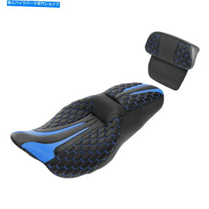 Seats ubN+u[hCo[̏ȁobNXgn[[Xg[gOCh14-23 22 Black+Blue Driver Passenger Seat & Backrest Fit For Harley Street Glide 14-23 22