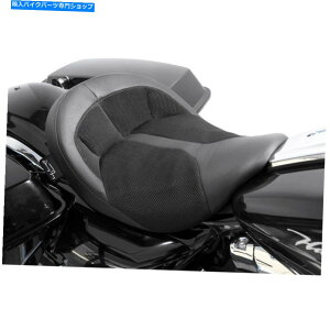 Seats 2008-16�n�[���[�c�[�����O���f���̃_�j�[�O���C�u���b�N���U�[�r�b�O�X�g�\���G�A�V�[�g Danny Gray Black Leather BigIST Solo Air Seat for 2008-16 Harley Touring Models�y���s�A���i�z