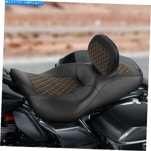 Seats ハーレーロードグライド2009-2022にフィットするドライバーバックレストパッド付きドライバー助手席パッド Driver Passenger Seat w/ Driver Backrest Pad Fit For Harley Road Glide 2009-2022