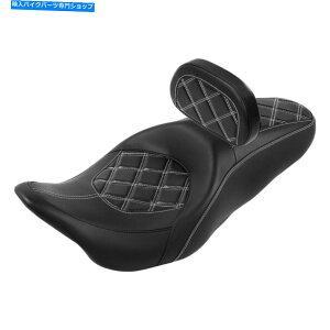 Seats ハーレーロードグライド2009-22 USに適したライダーバックレストパッド付きドライバー助手席パッド Driver Passenger Seat W/ Rider Backrest Pad Fit For Harley Road Glide 2009-22 US