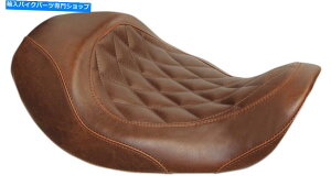Seats gbp[_Chṽ\V[guE76711 06-17n[[_Ci Tripper Diamond Synthetic Leather Solo Seat Brown 76711 For 06-17 Harley Dyna
