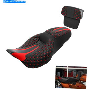 Seats ハーレーCVOストリートグライド14-22に適合する黒い赤いドライバーの助手席バックレストフィット Black Red Driver Passenger Seat Backrest Fit For Harley CVO Street Glide 14-22