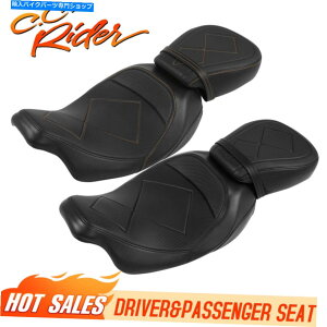 Seats C.C.n[[cA[CVO[hLOɓKC_[hCo[̏ C.C. RIDER Driver Passenger Seat Fit For Harley Touring CVO Road King 09-23