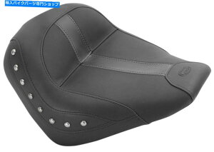 Seats 15-21�C���f�B�A���X�J�E�g�̂��߂̃r���e�[�W�X�^�b�Y�r�j�[���\���V�[�g�u���b�N�t�H�[���}�X�^���O75390 Vintage Studded Vinyl Solo Seat Black Foam Mustang 75390 For 15-21 Indian Scout�y���s�A���i�z