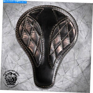 Seats ボブバー&チョッパーカスタムシート「ロング」ビンテージブラックとベージュV3サイズm Bobber & Chopper Custom Seat "Long" Vintage Black and Beige V3 size M