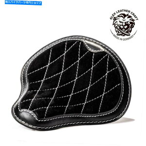 Seats �{�u�o�[�`���b�p�[�J�X�^���\���V�[�g�O���X���x���x�b�g�n���h�D�������z���C�gV3�T�C�YXS/1 Bobber Chopper Custom Solo Seat Gloss&Velvet Hand Sewn Black&white V3 size XS/1�y���s�A���i�z