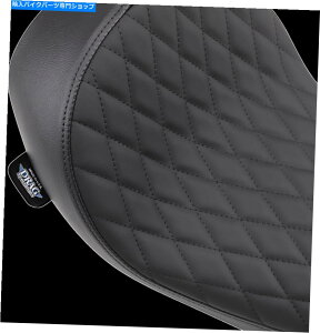 Seats DSubNU[_ChXeb`ꂽn[[_Cî߂̃[vt@C\V[g06-17 DS Black Leather Diamond Stitched Low Profile Solo Seat for Harley Dyna 06-17