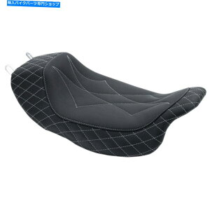 Seats �}�X�^���O75130GM BLK/�O���[�_�C�������h�X�e�b�`���r�A�W���[�j�[�\���V�[�gH-D FLH/T 08-UP Mustang 75130GM Blk/Grey Diamond Stitch Revere Journey Solo Seat H-D FLH/T 08-Up�y���s�A���i�z
