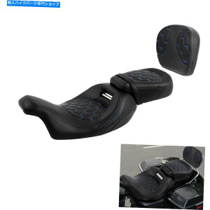 Seats ハーレーツーリングストリートグライドにフィットするバックレストのあるライダーの助手席09-22 16 Rider Passenger Seat with Backrest Fit For Harley Touring Street Glide 09-22 16
