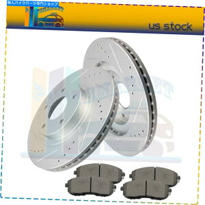 Brake Disc Rotors tgu[LfBXN[^[ƃZ~bNpbh2002-2003Yőh +XbgɓK܂ Front Brake Disc Rotors & Ceramic Pads Fits 2002-2003 Nissan Maxima Drill + Slot