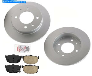 Brake Disc Rotors 97-06q_CGgp̃AAuCNWIR[eBOfBXNu[L[^[ƃpbh Rear AmeriBRAKES GEO Coated Disc Brake Rotors & Pads for 97-06 Hyundai Elantra