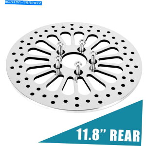 Brake Disc Rotors 11.8 "n[[[hLOXg[gOChEgɖꂽAu[L[^[~[ 11.8" Rear Brake Rotor Mirror Polished For Harley Road King Street Glide Ultra