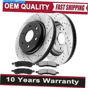 Brake Disc Rotors GN[uAJfBArCbNGN[up̃tghƃXbgu[L[^[Z~bNpbh Front Drill And Slot Brake Rotors Ceramic Pads For Enclave Acadia Buick Enclave