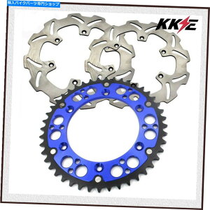 Brake Disc Rotors KKE 49TAXvPbgtg250mmA245mm}nYZ250F WR250Fu[p KKE 49T Rear Sprocket Front 250MM Rear 245MM Discs For YAMAHA YZ250F WR250F Blue