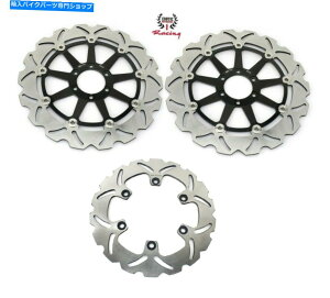 Brake Disc Rotors �h�D�J�e�B�����X�^�[696�u���b�N2008-2014�p�̐V�����t�����g�����A�u���[�L�f�B�X�N���[�^�[ New Front & Rear Brake Disc Rotors For Ducati Monster 696 Black 2008-2014
