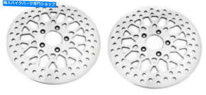 Brake Disc Rotors DNAbV|bVfAtg11.8fBXN[^[n[[c[O08-13iyAj DNA Mesh Polished Dual Front 11.8 Disc Rotors Harley Touring 08-13 (Pair)