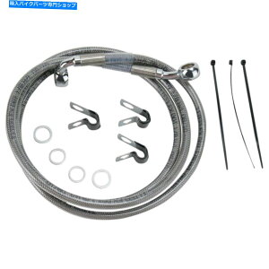 Hoses �h���b�O�X�y�V����+10 �u���[�L���C�� - �t�����g - �X�e�����X�| - 00-07flst 1741-2653 Drag Specialties +10 Brake Line - Front - Stainless Steel - 00-07FLST 1741-2653�y���s�A���i�z