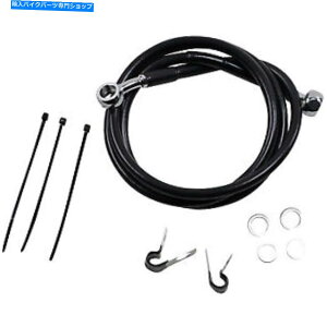 Hoses �h���b�O�X�y�V�����e�B�[�Y�u���[�L���C�� - �t�����g - �u���b�N - +2  - '99 -'07 FXST -1741-2545 Drag Specialties Brake Line - Front - Black - +2 - '99-'07 FXST - 1741-2545�y���s�A���i�z