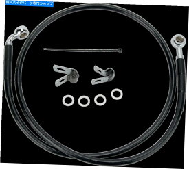 Hoses ドラッグスペシャリティ拡張フロントブレーキラインキット43 3/4インチ。ブラック＃1741-2533 Drag Specialties Extended Front Brake Line Kit 43 3/4in. Black #1741-2533