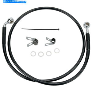 Hoses �h���b�O�X�y�V����+4 �u���[�L���C�� - �t�����g - �u���b�N�r�j�[��-04-10XL 1741-2528 Drag Specialties +4 Brake Line - Front - Black Vinyl - 04-10XL 1741-2528�y���s�A���i�z