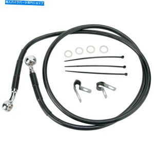 Hoses �h���b�O�t�����g�g��+6�u���b�N�r�j�[���u���[�L���C���n�[���[99-07 FXST Drag Front Extended +6 Black Vinyl Brake Line for Harley 99-07 FXST�y���s�A���i�z
