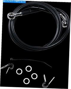 Hoses �h���b�O660313-10BLK ext�B�X�e�����X�X�`�[���t�����g�u���[�L���C���L�b�g�A�u���b�N48 3/8�C���`�B Drag 660313-10BLK Ext. Stainless Steel Front Brake Line Kit, Black 48 3/8in.�y���s�A���i�z