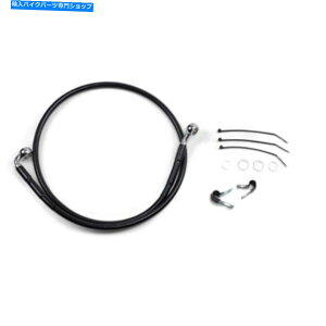 Hoses 37 7/8 �W�����u���b�N�r�j�[���A�b�p�[�u���[�L���C���L�b�g�n�[���[�_�C�i99-05 FXD 37 7/8 Standard Length Black Vinyl Upper Brake Line Kit Harley Dyna 99-05 FXD�y���s�A���i�z