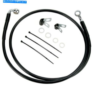 Hoses +6 "47"gXgbNubNrj[Abp[u[LCLbgn[[_Ci01-05 +6" 47" Extended Stock Length Black Vinyl Upper Brake Line Kit Harley Dyna 01-05