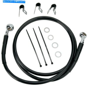 Hoses +2 "46 1/4"gubNrj[Abp[u[LCn[[\tg00-07 +2" 46 1/4" Extended Length Black Vinyl Upper Brake Line Harley Softail 00-07