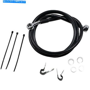 Hoses �h���b�O�X�y�V�����e�B-640210-2BLK-�g���X�e�����X�|�t�����g�u���[�L���C���L�b�g�A Drag Specialties - 640210-2BLK - Extended Stainless Steel Front Brake Line Kit,�y���s�A���i�z
