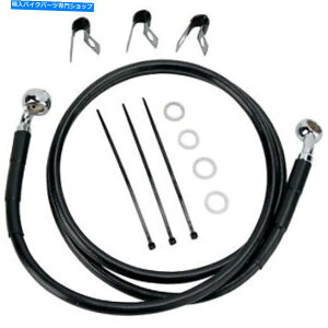 Hoses �h���b�O�X�y�V�����e�B�[�Y�u���[�L���C�� - �t�����g - �u���b�N - +8  - '00 -'07 FLST -1741-2542 Drag Specialties Brake Line - Front - Black - +8 - '00-'07 FLST - 1741-2542�y���s�A���i�z
