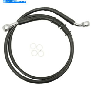 Hoses =+8 43 1/2�g�������u���b�N�r�j�[���㕔�u���[�L���C���n�[���[�X�|�[�c�X�^�[14+ +8 43 1/2 Extended Length Black Vinyl Upper Brake Line Harley Sportster 14+�y���s�A���i�z
