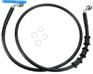 Hoses �h���b�O�X�y�V�����e�B�g���X�e�����X�|�t�����g�u���[�L���C���L�b�g51 3/4in�B�� Drag Specialties Extended Stainless Steel Front Brake Line Kit 51 3/4in. Black�y���s�A���i�z