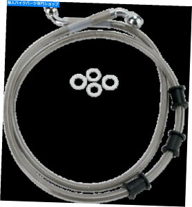 Hoses �h���b�O1741-2845�g���X�e�����X�|�t�����g�u���[�L���C���L�b�g51 3/4in�B�N���A DRAG 1741-2845 Extended Stainless Steel Front Brake Line Kit 51 3/4in. Clear�y���s�A���i�z